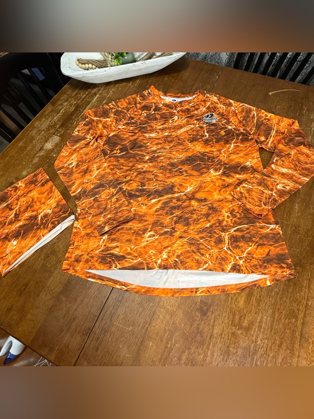 Mossy Oak Orange Marbled-Print Long Sleeve Shirt - Men
